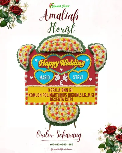 Karangan Papan Bunga Pernikahan di Manding